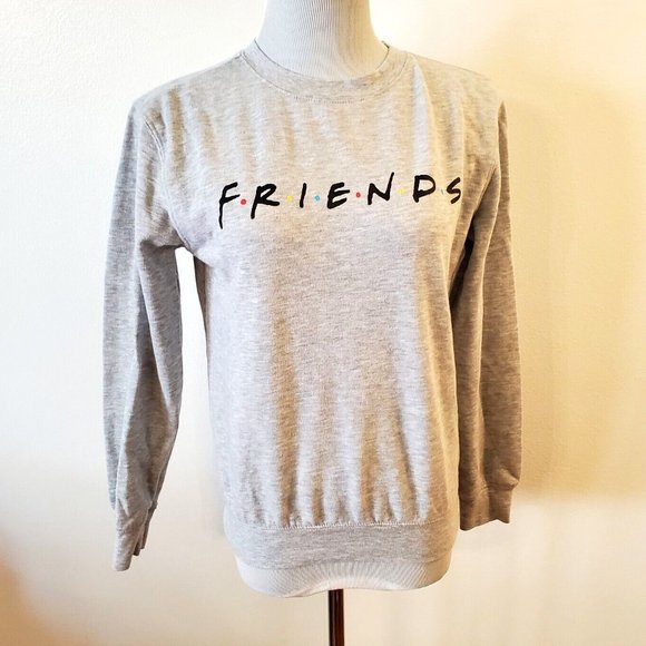 Love Tribe Tops - love tribe Grey Friends Crew Neck Warm Fleece Sweater Juniors Size Small EUC